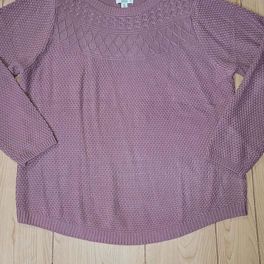𝅺croft & BARROW DUSTY PINK LIGHTWEIGHT CREW NECK SWEATER, SIZE XXL